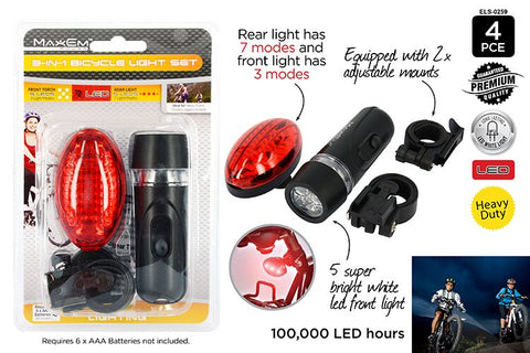 3pc LED Bicycle Light Set