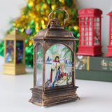 Christmas Mini LED Light Up Lantern Xmas Santa Claus Table Lamp Ornament Decor