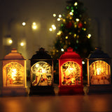 Christmas Mini LED Light Up Lantern Xmas Santa Claus Table Lamp Ornament Decor