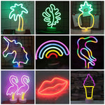 Battery Powered USB LED Sign Neon Lights Home Shop Decoration Party Fairy Lamp